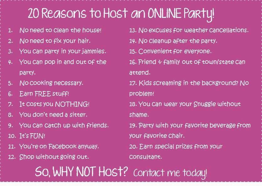 Why to host a Facebook Party? Reasons to host an online party
