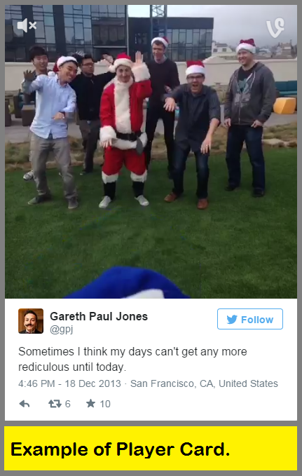 Example of a Twitter Player Card