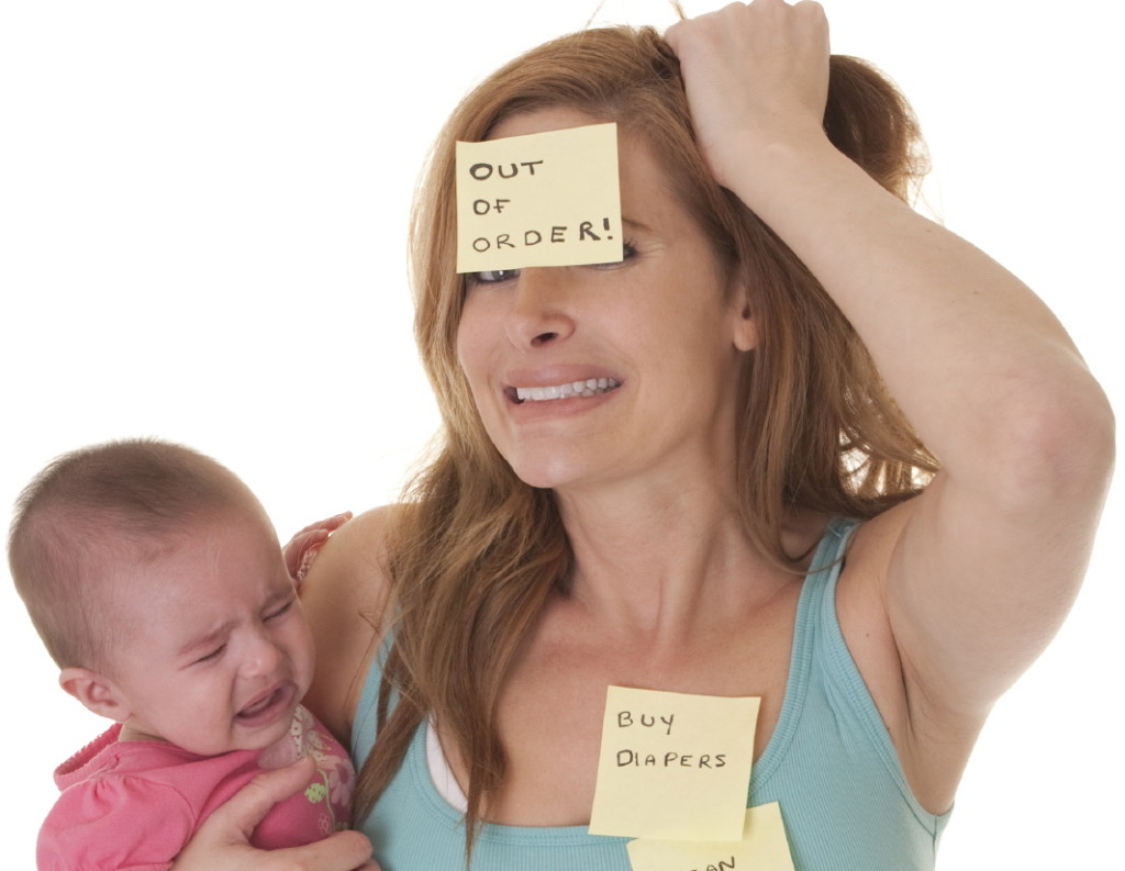 Stressed Social Media Mom