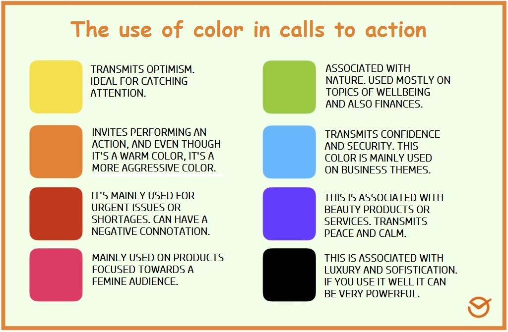 the use of color in calls to action info graphic