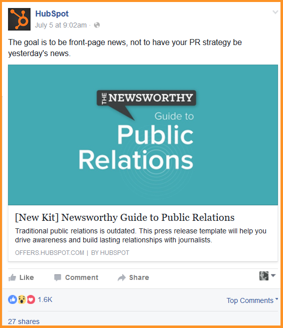 visual content hubspot facebook