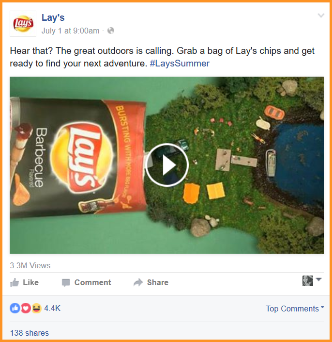 visual content lays facebook page