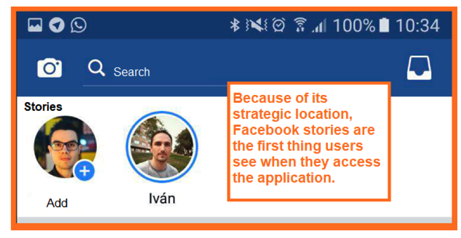 Facebook Stories dashboard view