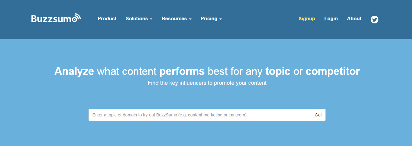 Buzzsumo es una herramienta para encontrar el mejor contenido e influenciadores en social media