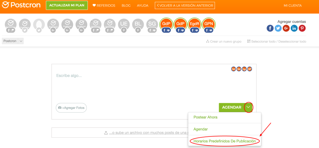 horarios predefinidos