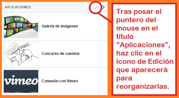 Funciones de Facebook, Twitter y LinkedIn