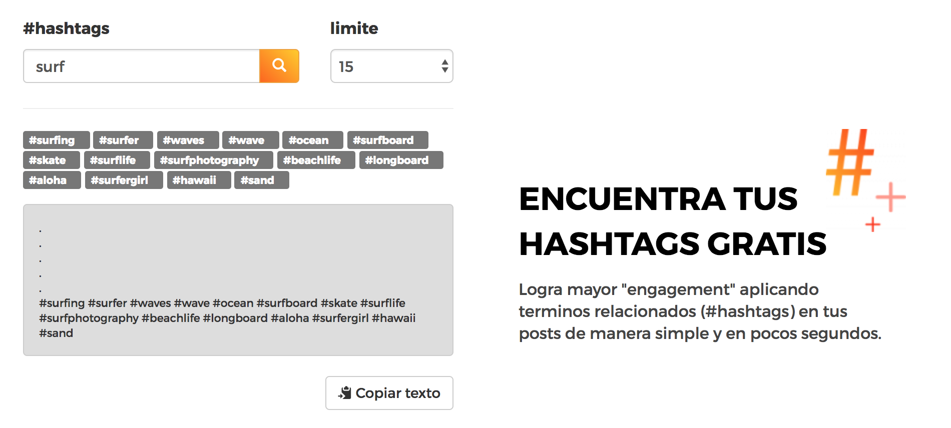 Buscador de hashtags