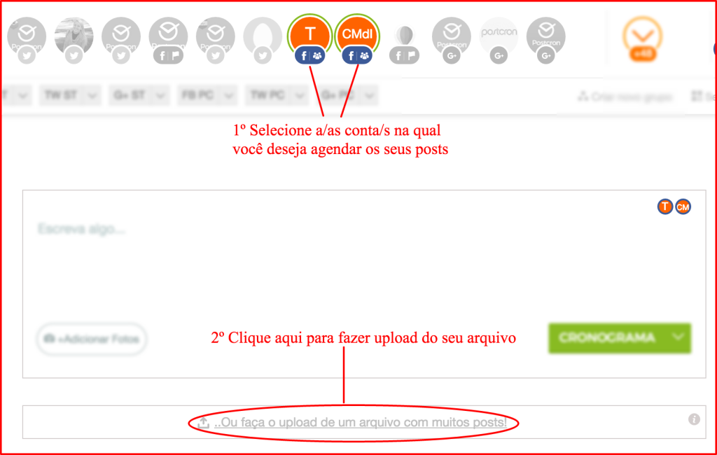Upload de postagens em massa