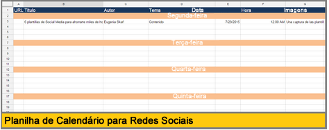 planilha de calendario para redes sociais