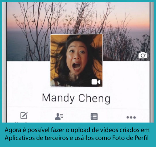 Agora é possível fazer o upload de vídeos criados em Aplicativos de terceiros e usá-los como Foto de Perfil